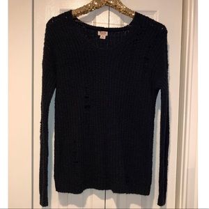 Mossimo Distressed Black Sweater